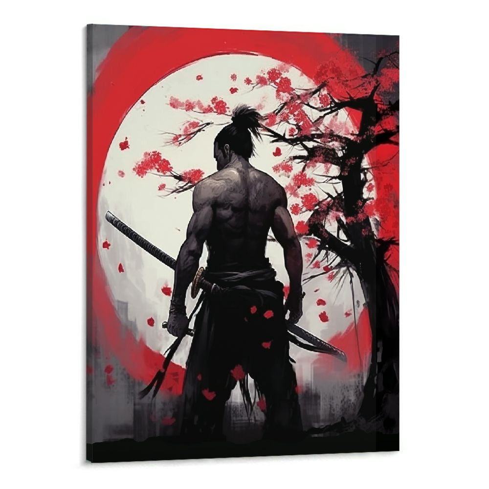 Japanese Samurai Wall Art Warrior Canvas Painting Japanese