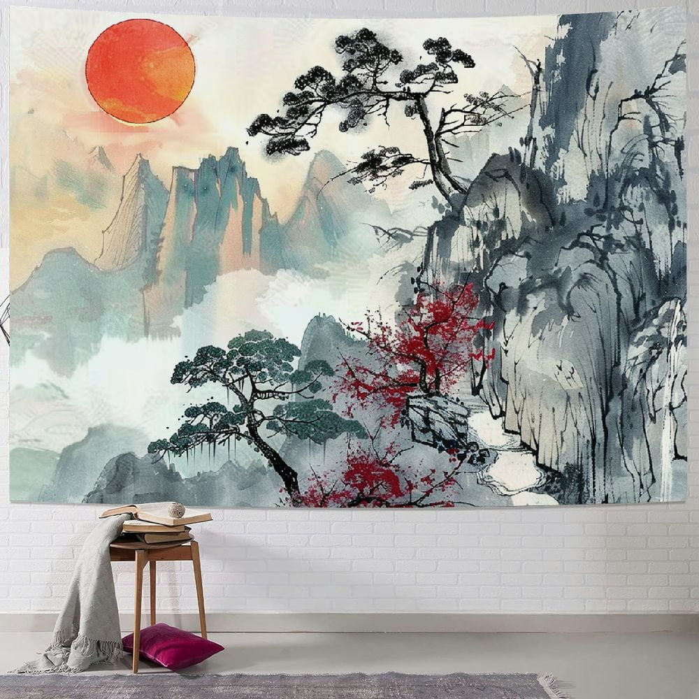 Japanese Tapestry Cherry Blossom Tapestry Asian Japanese Wall Tapestry Japan Nature Landscape Tapestries for Bedroom Living Room Home Decor 60X40 Walmart