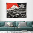 thumbnail image 1 of ONETECH  Japanese Tapestry, Japan Pagoda Mount Fuji Anime Tapestry Wall Hanging, Red Sun Tapestry Black White Art Blanket for Bedroom Living Room Dorm, 1 of 7