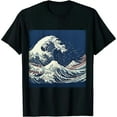 thumbnail image 1 of ONETECH Japanese Wave Ocean Traditional Japan Graphic T-Shirt, 1 of 3