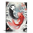 thumbnail image 1 of ONETECH Japanese Yin Yang Wall Art-Koi Fish Wall Decor Cherry Blossoms Canvas Wall Art Painting Poster Black White and Red Picture Japanese Art Wall Decor Poster Picture,, 1 of 4
