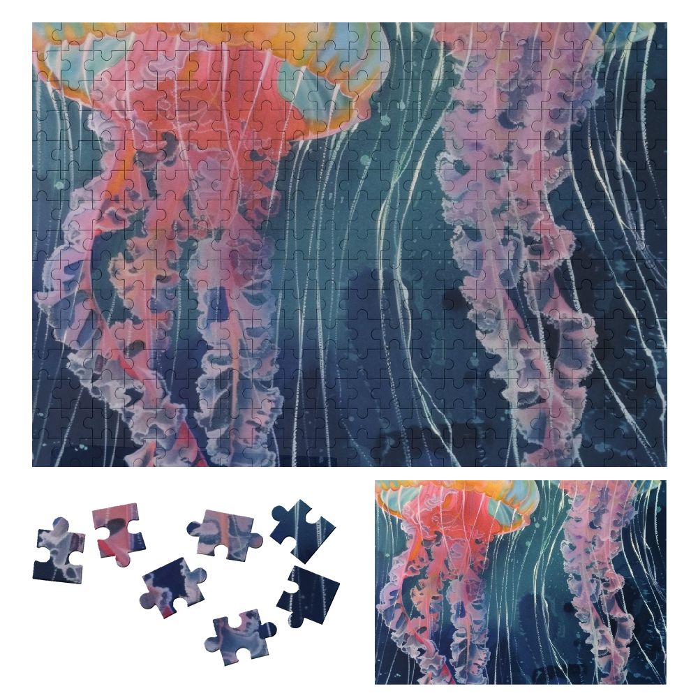 ONETECH Jellyfish Wooden Jigsaw Puzzle Challenging Difficult Wood ...