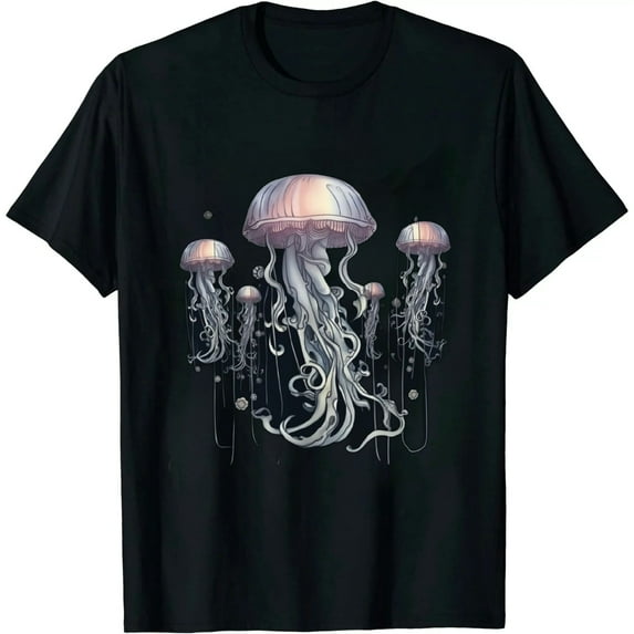ONETECH Jellyfish with Fishes Graphic in Sea T-Shirt