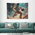 thumbnail image 1 of ONETECH Jumping Robot Tapestry Digital World Geometric Wall Hanging for Kids Teens Boys Girls Adult Room Decor,Modern City Wall Blanket Tapestries Blue Wall Art Hanging, 1 of 7