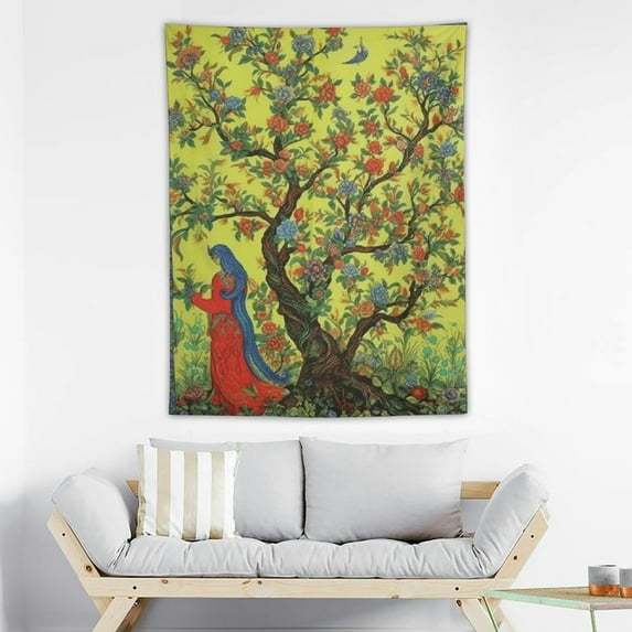 ONETECH Jungle Poster, Indian Tapestry, Tree of Life Wall Hanging, Hippie Poster, Boho Dorm Decor, Bohemian Wall Art