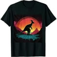thumbnail image 1 of ONETECH Kangaroo Retro Vintage 80s Style Animal Lover Gift T-Shirt, 1 of 3