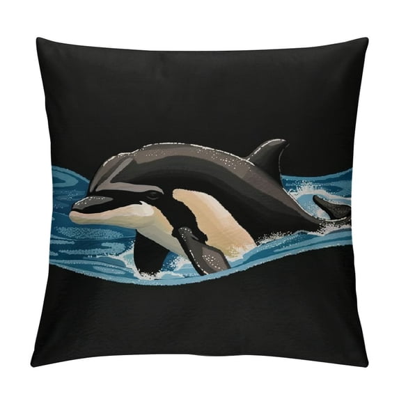 ONETECH Killer Whales Sea Throw Pillow Covers Square Cushion Case Printed Pillowcases Decorative for Couch Sofa Car