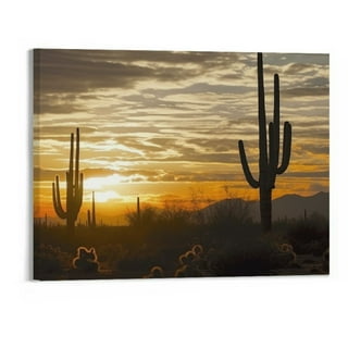 Arizona Sky Desert Cactus Landscape Acrylic Artwork on 18x24 Canvas |  Nature Art | Acrylic Painting | Ready to Ship