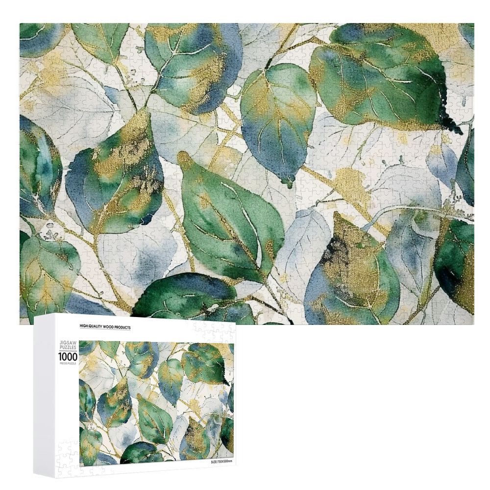 ONETECH Leafy Pattern Wooden Jigsaw Puzzle for Adults and Kids - Gift ...