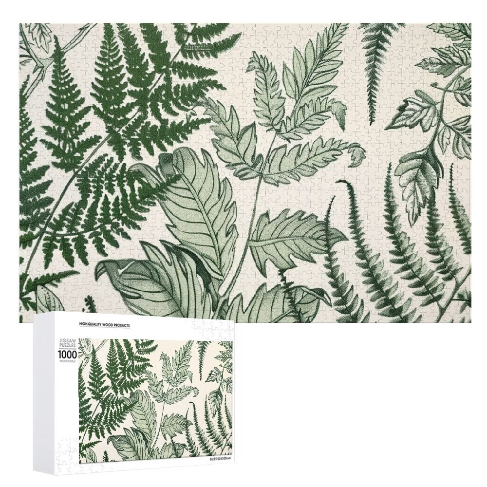 ONETECH Leaves Plants Wallpaper Wooden Jigsaw Puzzle for Adults and ...
