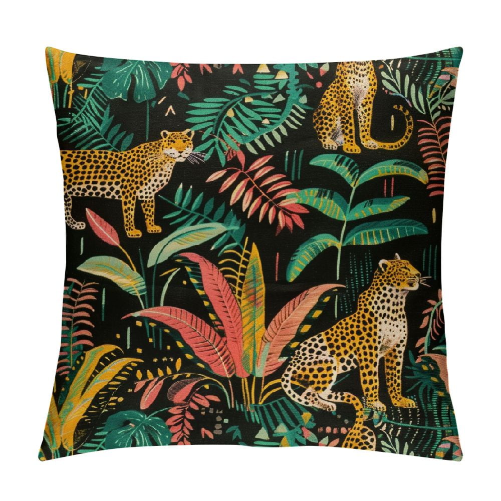 Leopard Pillow Covers, Cheetah Decorative, Jungle Tropical