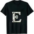 thumbnail image 1 of ONETECH Letter E Name Initial Varsity Alphabet Monogram T-Shirt, 1 of 3