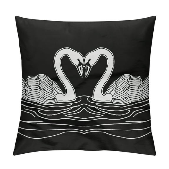 ONETECH Line Art Swan Abstract Minimalist Cool Animal Lover Gifts Throw Pillow, Multicolor