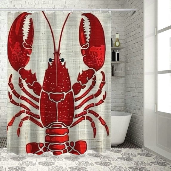 ONETECH Lobster Shower Curtain Multiple Sizes 100% Polyester Fiber Chic Modern Bathroom Decor 69x72