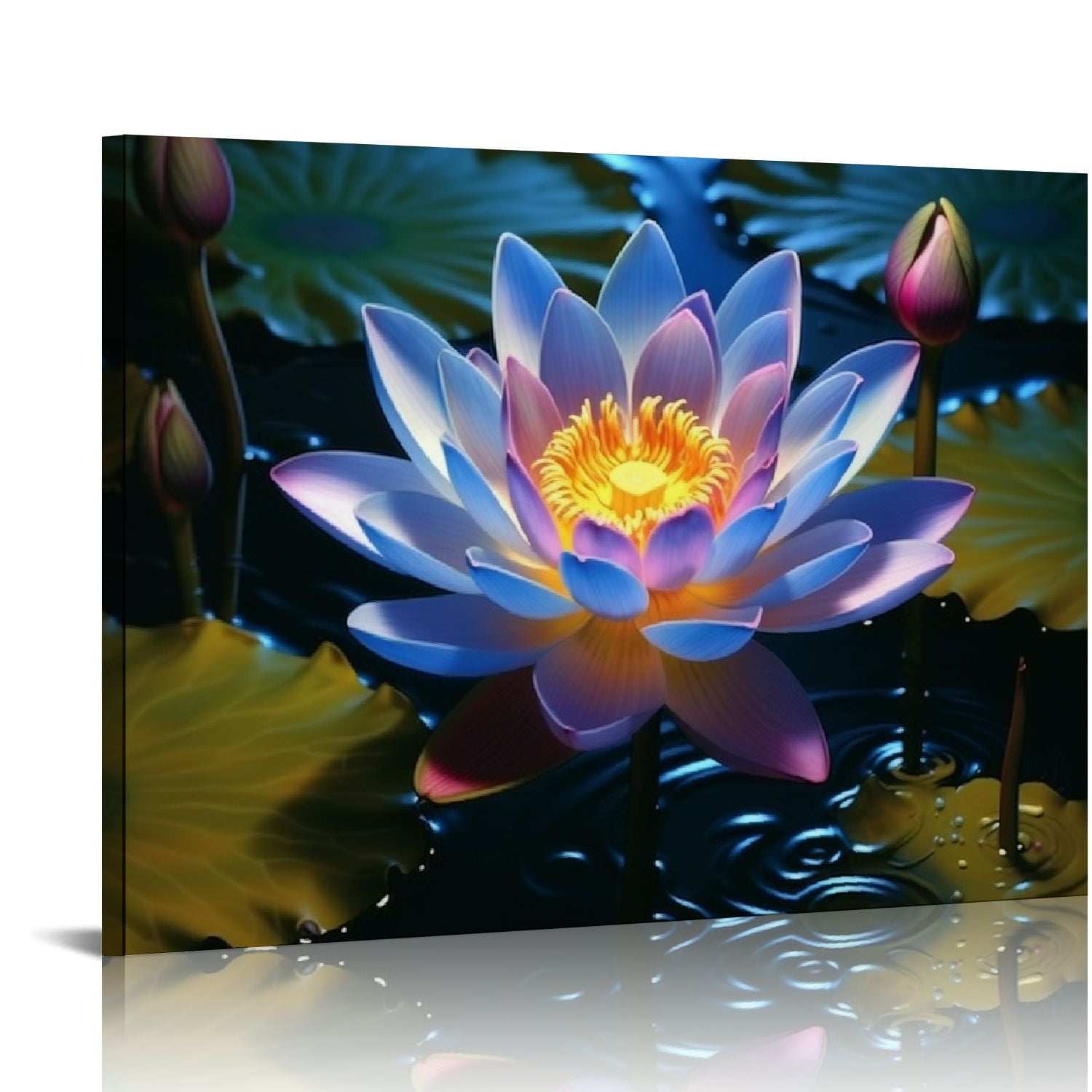 Lotus Flower Canvas Prints Wall Art Abstract Lotus Blooming
