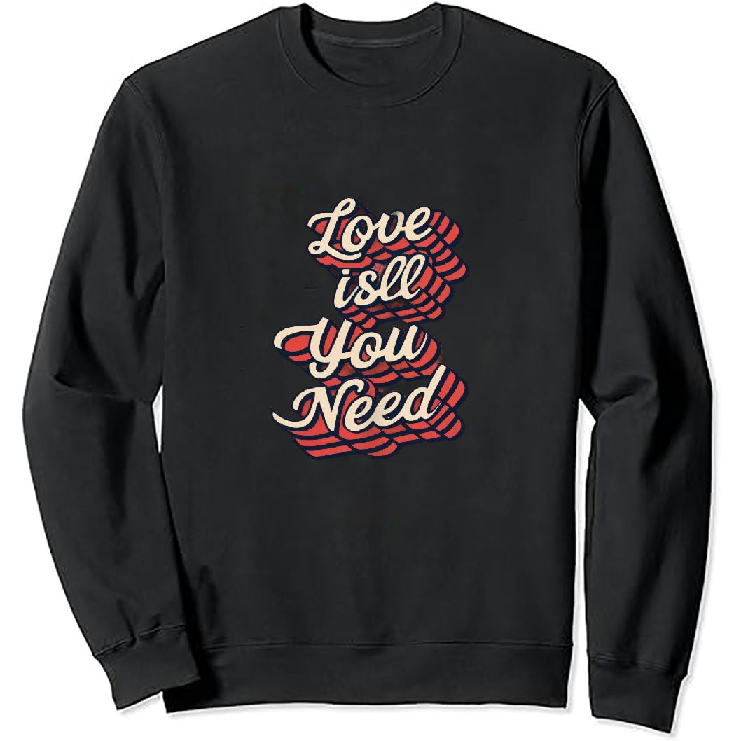 ONETECH Love is all you need Sweatshirt, Heart Sweater Women