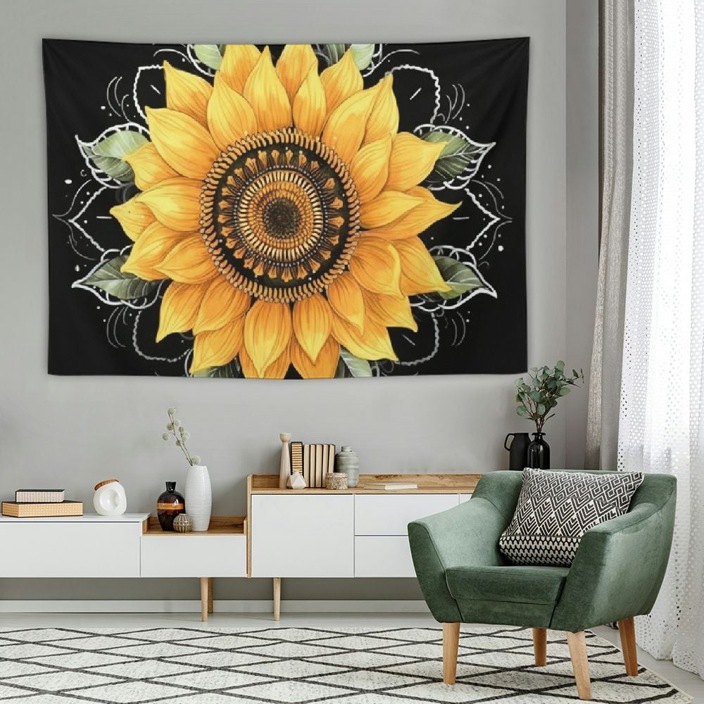 Trippy sunflower tapestry sale