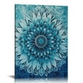 thumbnail image 1 of ONETECH  Mandala Wall Art Teal Artwork Pictures Blue Boho Decor Flowers Canvas Prints Aqua Geometric Paintings Home Decor Framed for Bedroom Office Bathroom Living Room, 1 of 4