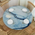 thumbnail image 1 of ONETECH  Marble Tablecloth Round Farmhouse Silver and Blue Round Tablecloth Polyester Washable Marble Table Cloth Table Cover for Kitchen Dining Room Picnic Patio Party, 1 of 7