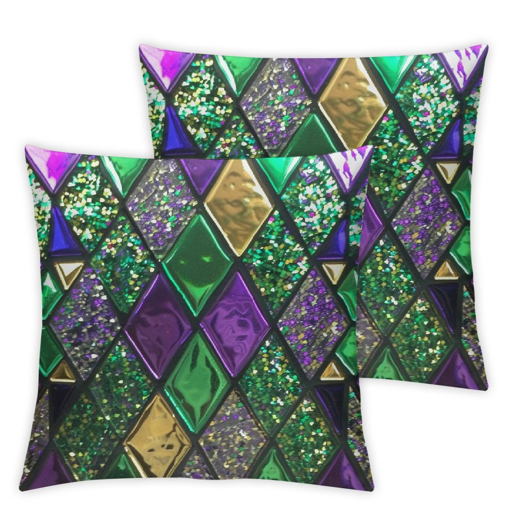 mardi gras throw pillow covers