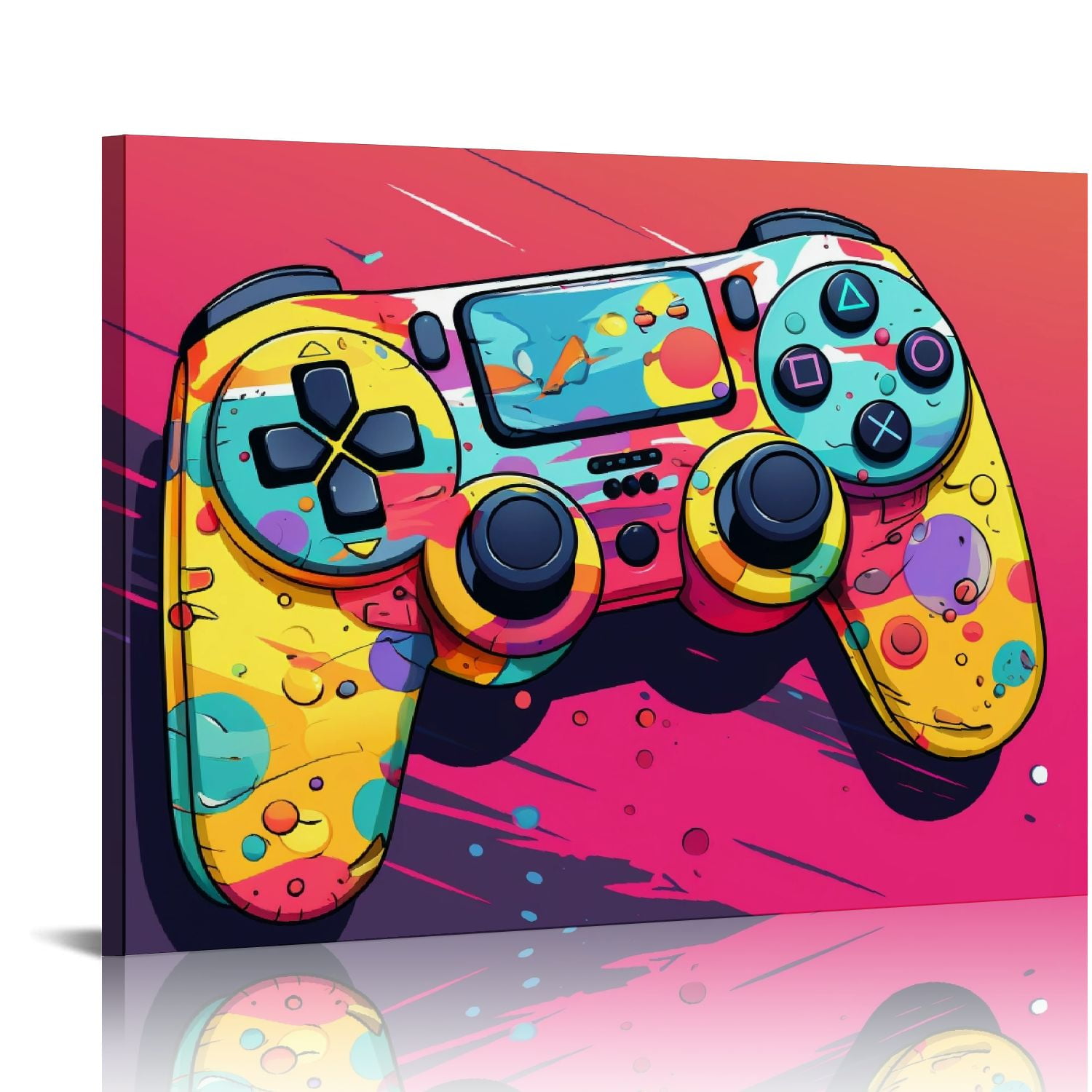 Men Wall Art Game Room Gamepad Graffiti Canvas Wall Art For