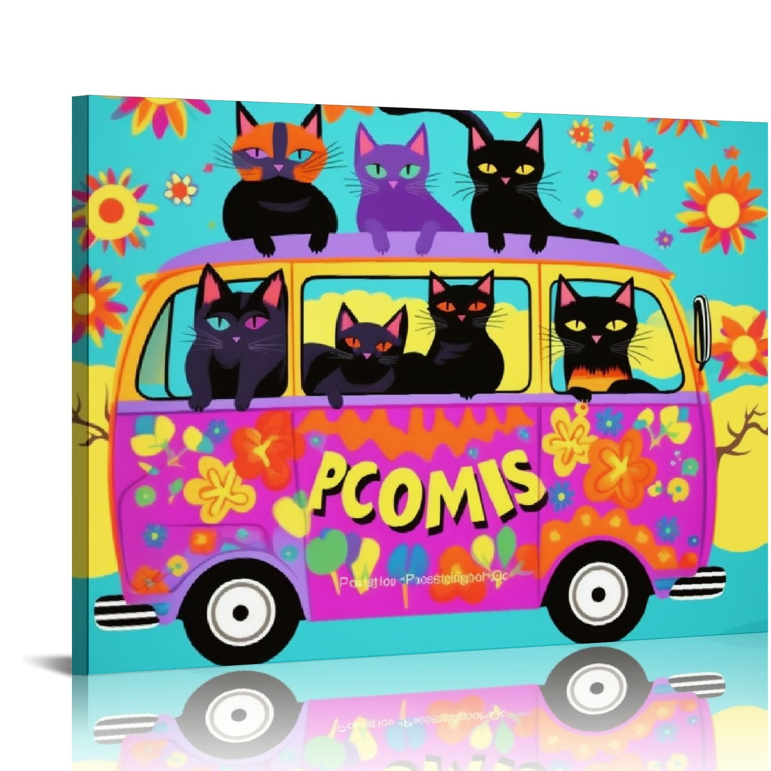 Mid Century Modern Wall Decor Cat Wall Art Cat Lover Gifts