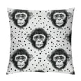 thumbnail image 1 of ONETECH  Minimalist Monkey Pattern Line Art Wildlife Lovers Throw Pillow, 1 of 5