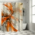 thumbnail image 1 of FUMJ Modern Abstract Orange Gray Fantas Textured Durable and Washable Shower Curtain White, 1 of 6