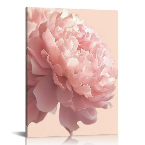 ONETECH Modern Flower Art Prints Pink Peony Poster Light Pink Rose Wall Art Peony Roses Art Canvas Painting Girls Bedroom Decor Flowers Canvas Wall Art for Living Room 12x16 in