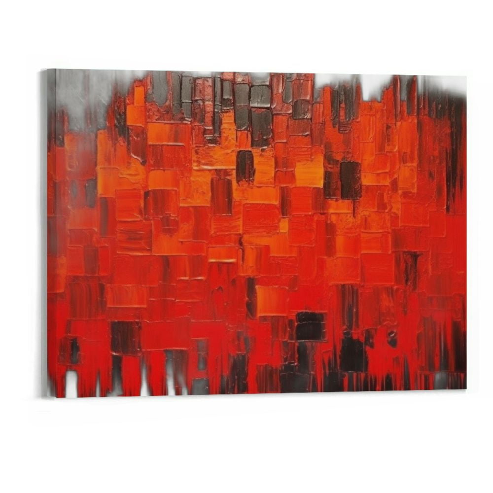 Modern Oil Painting Hand Painted Texture Red Abstract Canvas Wall Art Decoration