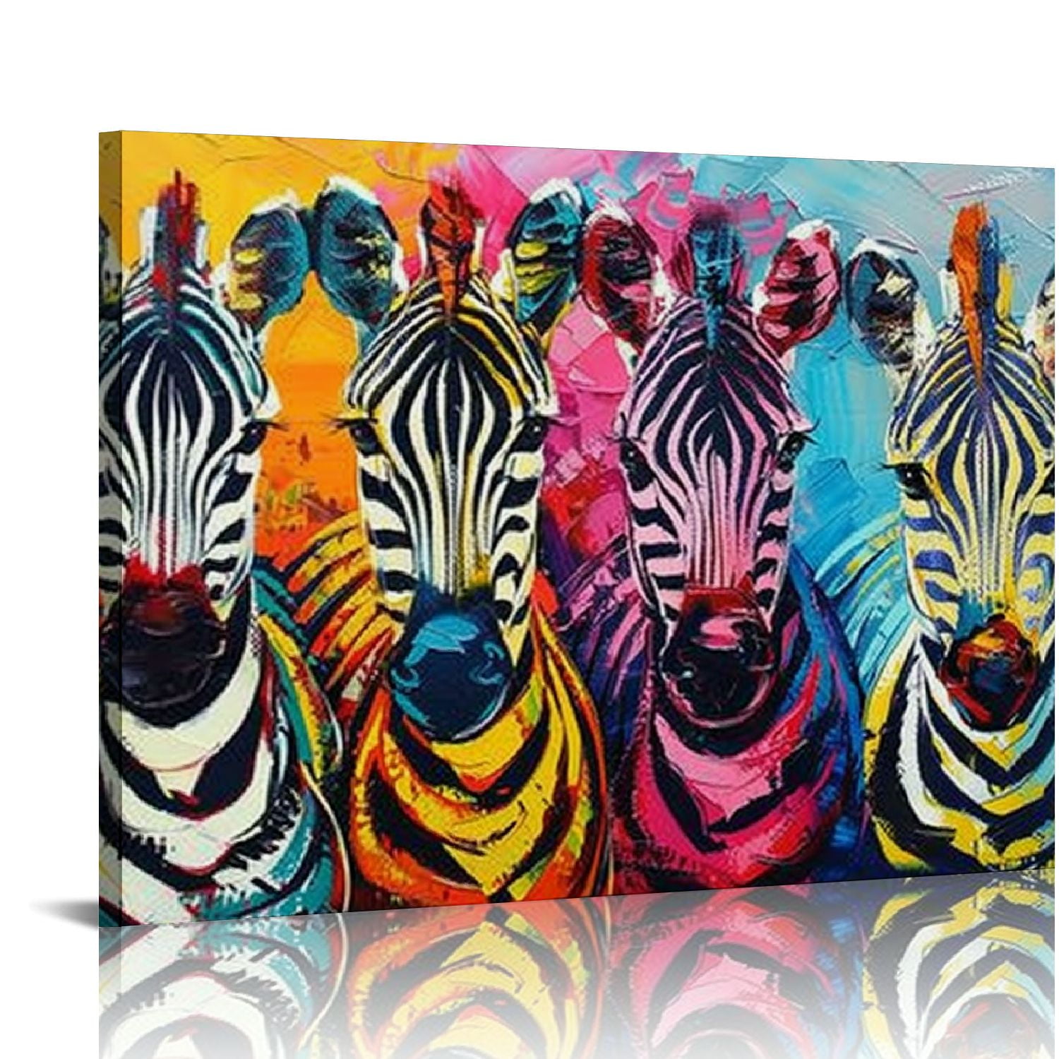 ONETECH Modern Wall Art for Living Room Colorful Zebra Pictures Wall ...