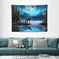 thumbnail image 1 of FUMJ  Moon Over Ocean Tapestry Wall Hanging, Galaxy Wolf on Mountain Wall Tapestry, 3D Fantasy Watercolor Starry Night Sky Forest Tapestry Wall Art for Bedroom Living Room Dorm Home Decor,, 1 of 7