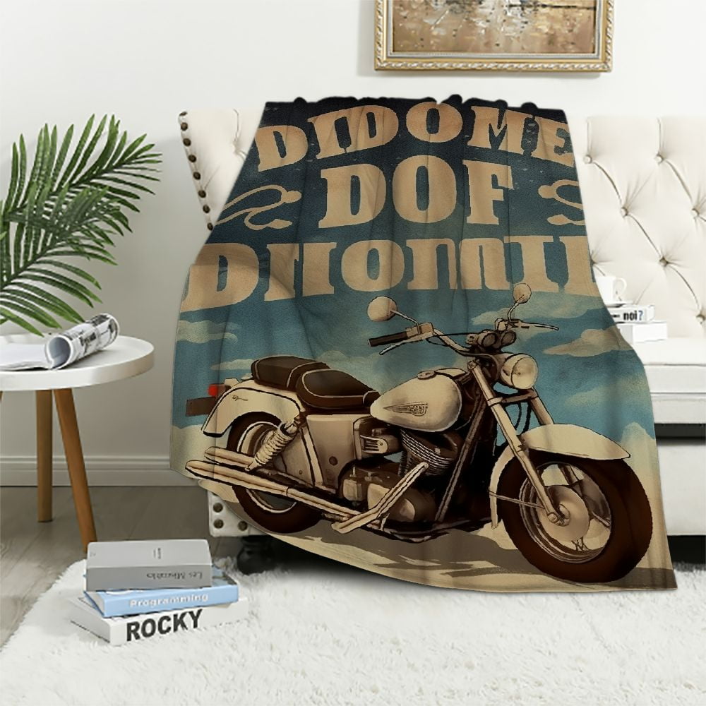 ONETECH Motorcycle Gifts for Men, Throw Blanket for Motorbike