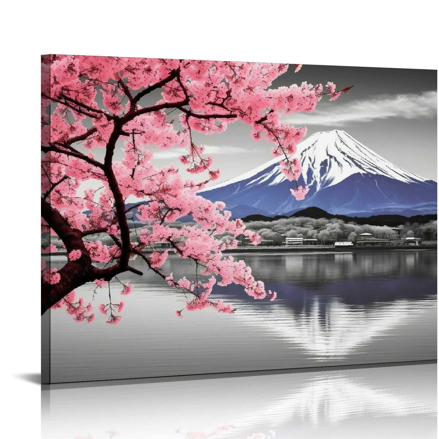 ONETECH Mount Fuji Wall Art Japanese Mountain over Lake Photo