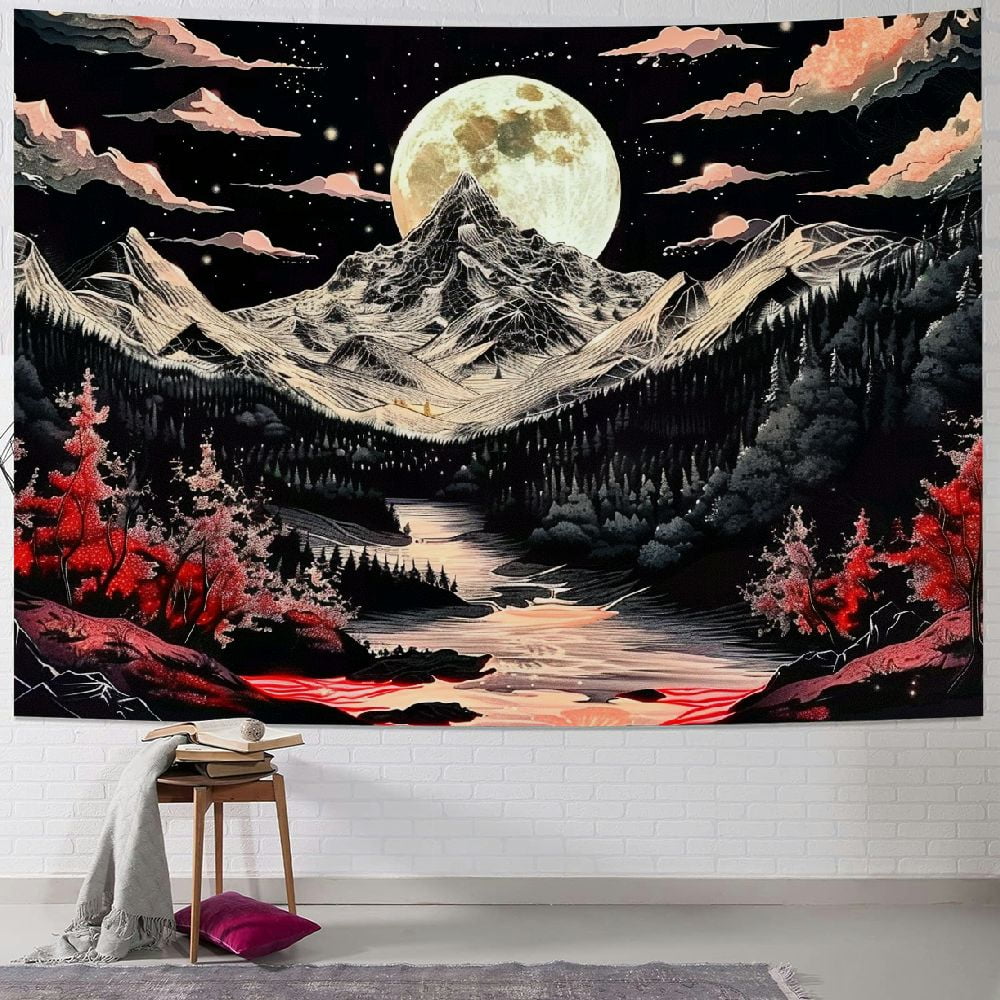 Modern Neon City Tapestry - Futuristic Night Skyline Wall Hanging For Bedroom, Living Room, Dorm Decor (Multiple Sizes)