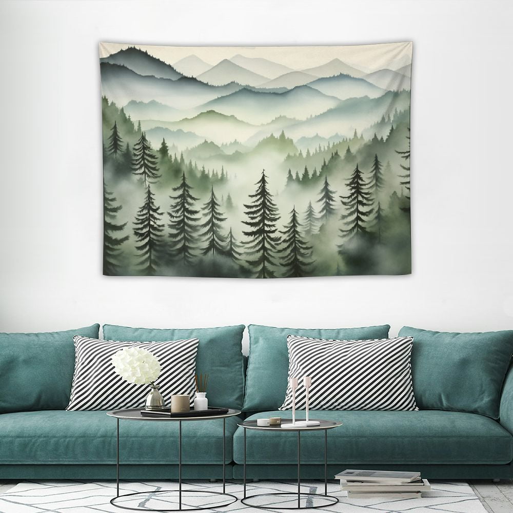 ONETECH Mountain Tapestry Wall Hanging, Nature Landscape Forest ...