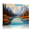 thumbnail image 1 of ONETECH Mountain Wall Art Framed Snow Mountain and Lake Pictures Canvas Wall Art Home Decor Wall Art Canvas Paintings Ready to Hang Modern Artwork for Office, Bedroom, Living Room and Kitchen 20\x16\, 1 of 4