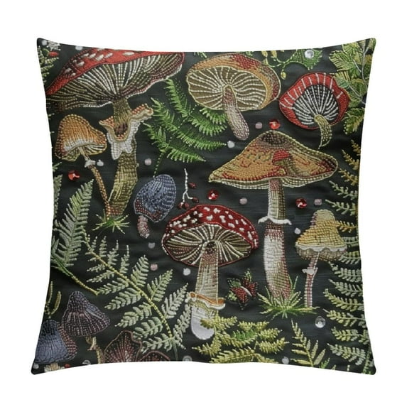 ONETECH Mushroom Throw Pillow Cover Soft Botanical Nature Theme Pillow Cases Cushion Cover for Living Room Bedroom Wild Mushroom Stuff Decorative Throw Pillowcases for Sofa Couch Chair