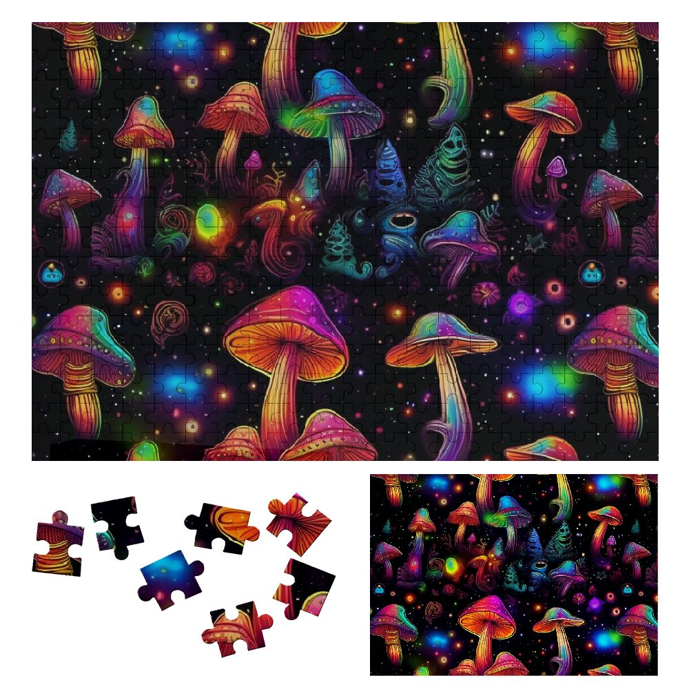 ONETECH Mushrooms Stars Psychedelic Wooden Puzzle for Adults and Kids ...