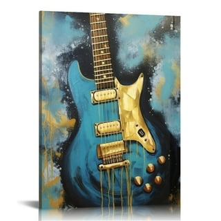 Harmonic Canvas Electric Guitar Oil Painting Art Board Print for Sale by  Spacefoxart