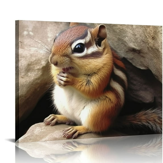 ONETECH NORTH AMERICAN CHIPMUNK GLOSSY POSTER PICTURE BANNER PRINT PHOTO Poster Canvas Prints Wall Art For Home Office Cinema Decorations Unframed 16"x12"