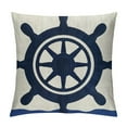 thumbnail image 1 of ONETECH Navy Blue Nautical Ocean Boat Anchor Compass Throw Pillow Covers, Sailor Nautical Gifts, Ship Pillow Cases Home Ship Sofa Decor, 1 of 5