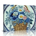 thumbnail image 1 of ONETECH Navy Blue Poster Wall Decor for Bedroom Vintage Floral Pattern Canvas Print Bathroom Abstract Retro Flowers Picture Modern Blue Wall Art Framed Home Paintings Art  Wall Decoration, 1 of 4