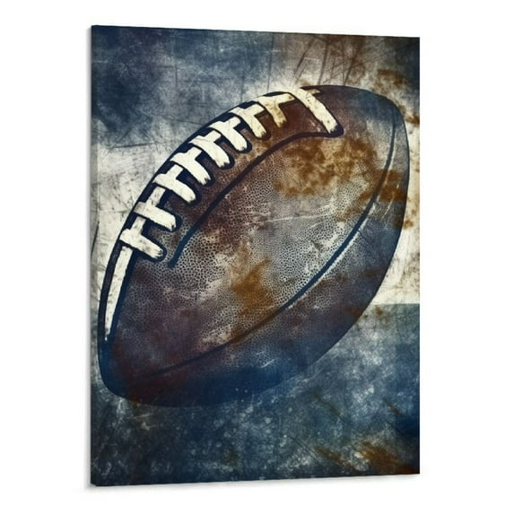 ONETECH Navy Blue Sports Wall Art Décor Basketball Baseball Soccer Football Canvas Art Prints Sport Balls Picture for Man Cave Kids Teenagers Boy Room Decor 16x20inch