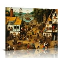 thumbnail image 1 of ONETECH Netherlandish Proverbs Print - Pieter Bruegel The Elder Poster - Renaissance Wall Art - Famous Oil Painting Vintage Country Pictures 16\x12\, 1 of 4