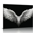 thumbnail image 1 of ONETECH Nordic Retro Black and White Angel Wings Canvas Painting Poster Abstract Wings Art Prints Pictures Livingroom Decoration 20x16in, 1 of 4