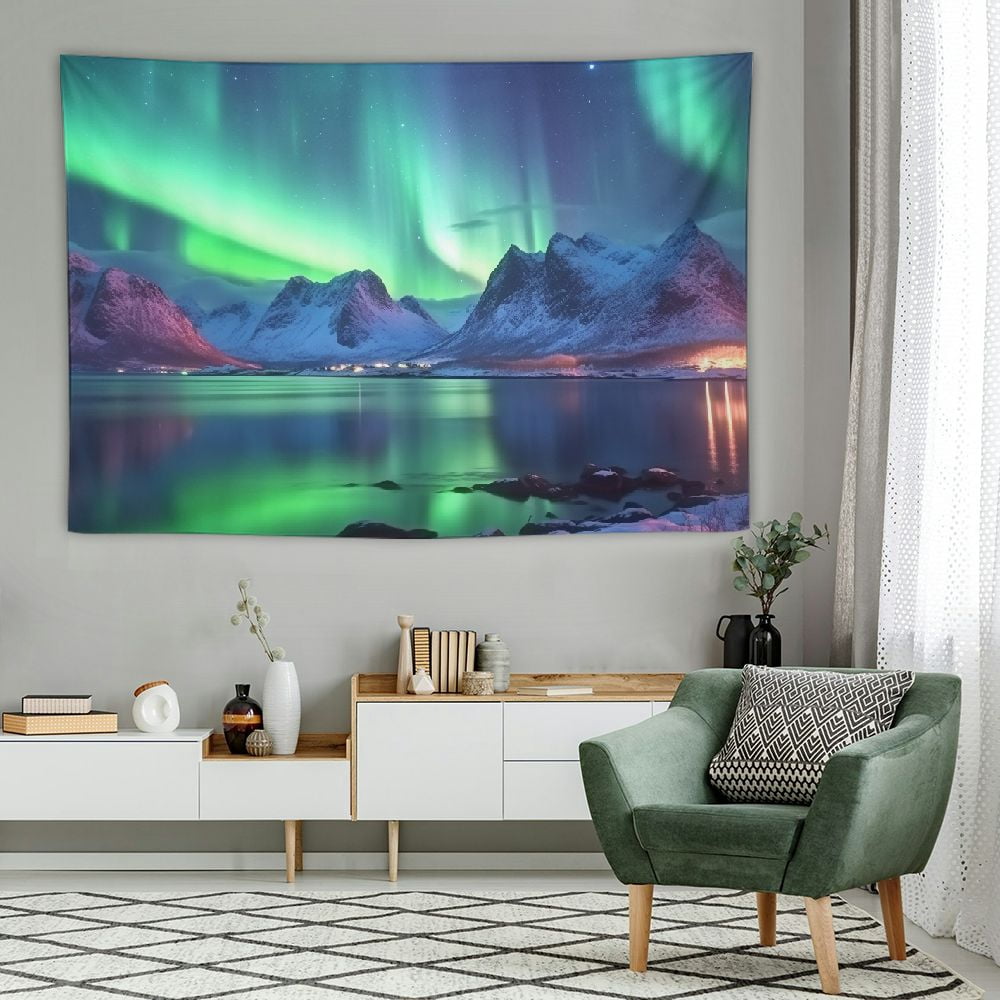 ONETECH Northern Lights Tapestry Wall Hanging Aurora Borealis Tapestry ...