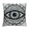 thumbnail image 1 of ONETECH  Occult Throw Pillow Cushion Cover, Realistic Retro Eye Pattern in Round Eastern Mandala Form Micro Cosmos Design Print, Decorative Square Accent Pillow Case, Blue White, 1 of 5