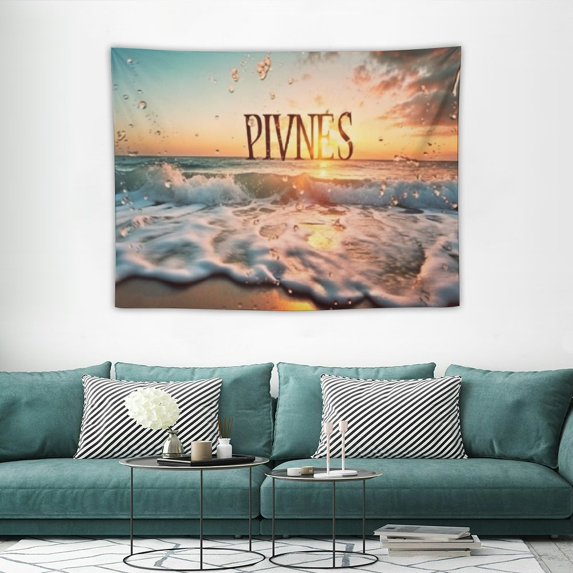 ONETECH Ocean Beach Wall Decor Positive Quotes Wall Art Hawaii Coastal Tapestry 40x30inch Tropical Sunrise Blue Sea Waves Sky Inspirational Nature Scenery Wall Hanging Living Room