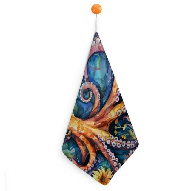 ONETECH Octopus Starfish Flowers Hand Towels, Countertops Bathroom ...